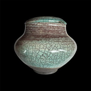 Blue Cremation Urn | Fine Art Raku Urn | HandCrafted Unique Urn | Unique Urn For Ashes | Cremation Urn