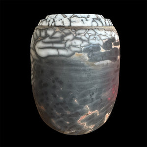 Naked Raku Urn by Naiimpottery. White spot Artistic Unique Urn, One of a Kind Handcrafted Urn