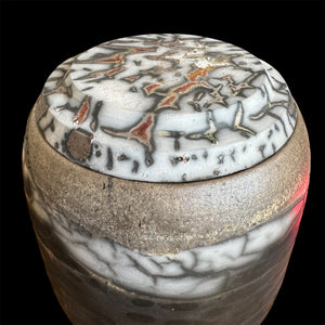 Naked Raku Urn by Naiimpottery. White spot Artistic Unique Urn, One of a Kind Handcrafted Urn