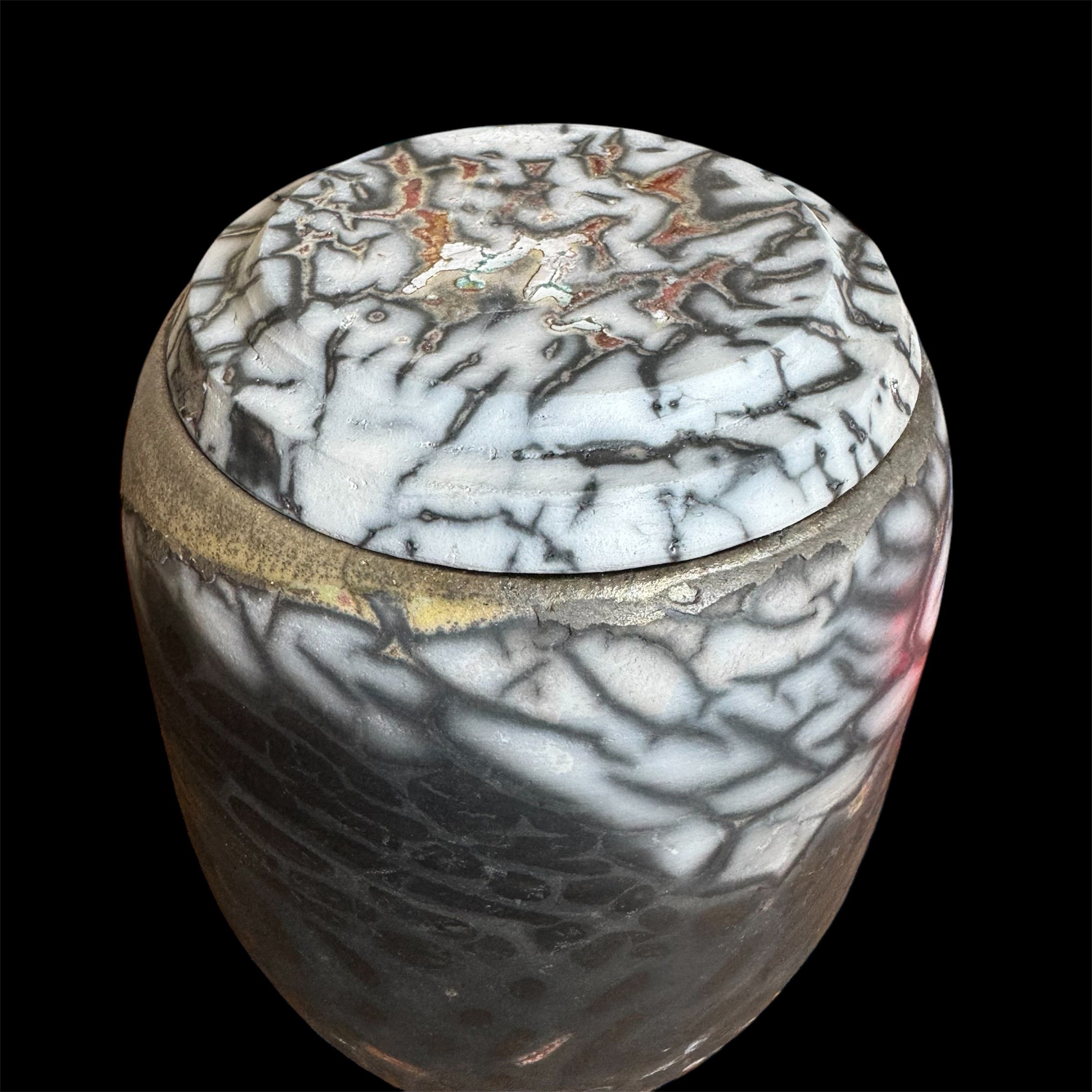 Naked Raku Urn by Naiimpottery. White spot Artistic Unique Urn, One of a Kind Handcrafted Urn