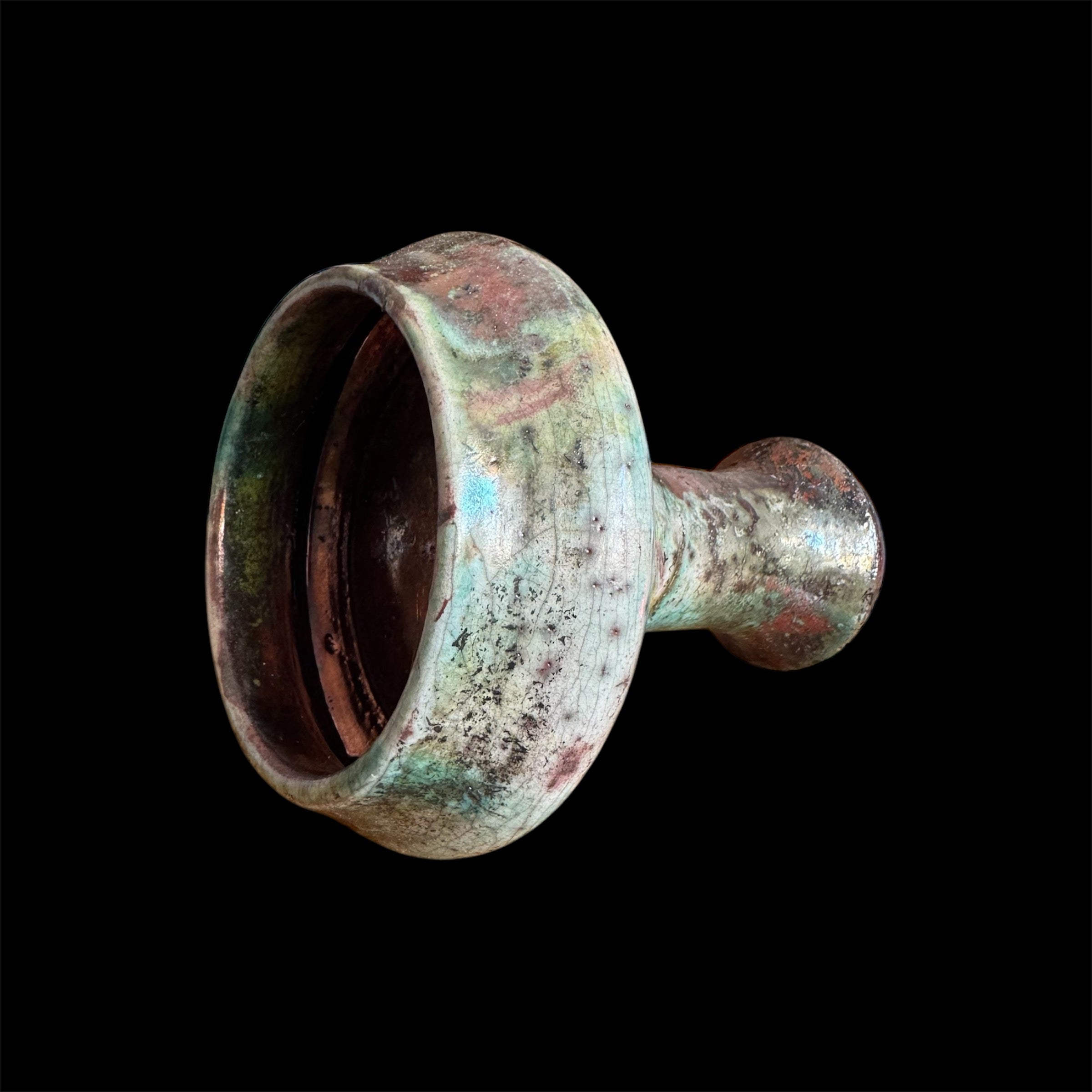 Small Raku handmade Smudge bowl  Rustic Copal burner | Ceremonial chalice for rituals | Raku copaleroa for Shamans | Smudge Bowl For Rituals