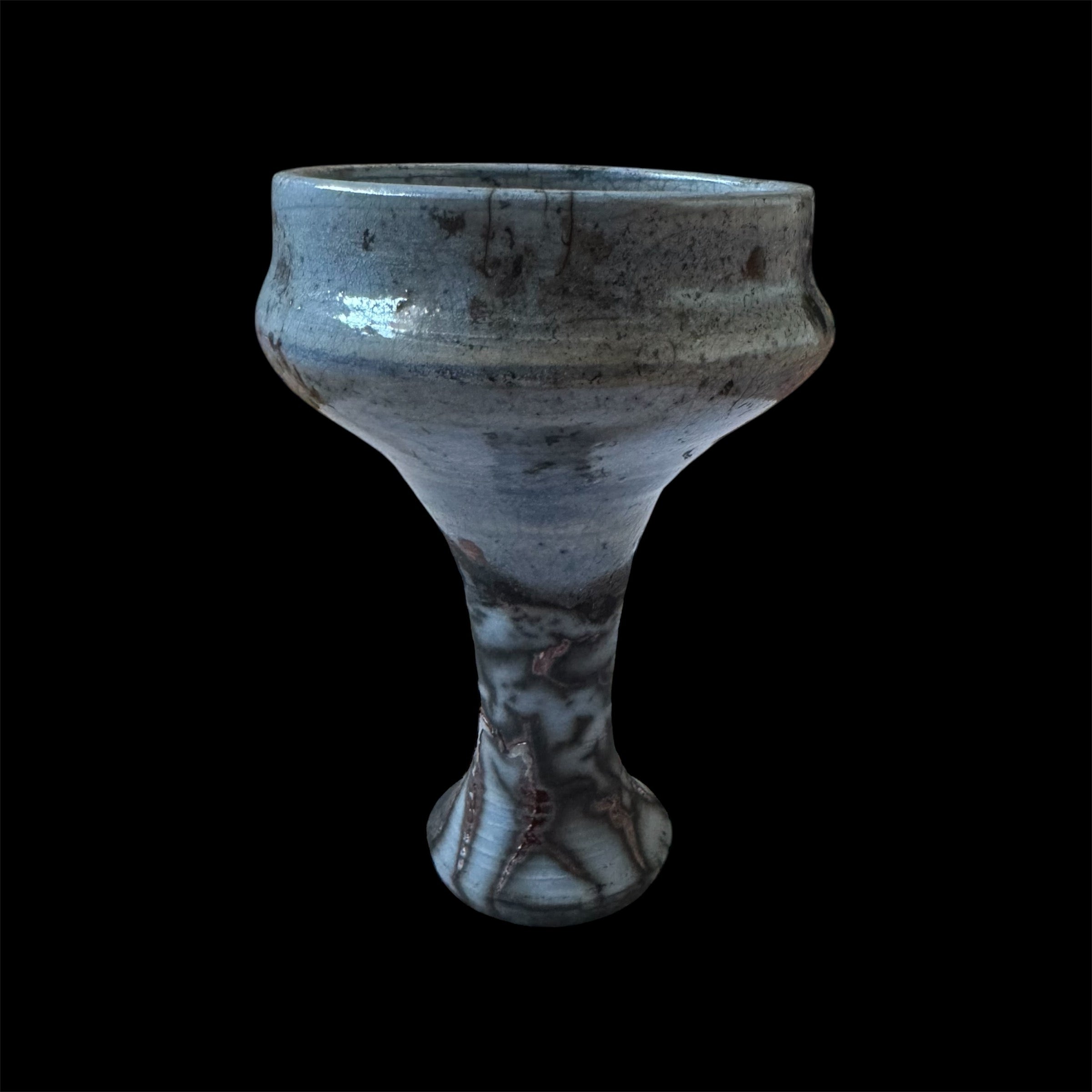 Blue Spots Raku Handmade Copaleral | Rustic Copal Burner | Ceremonial Chalice For Rituals | Raku Copalera For Shamans | Resin Burner