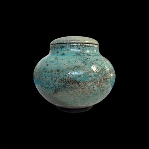 Blue Cremation Urn 2 | Fine Art Raku Urn | HandCrafted Unique Urn | Unique Urn For Ashes | Cremation Urn | Pet Urn | Copper Raku Urn