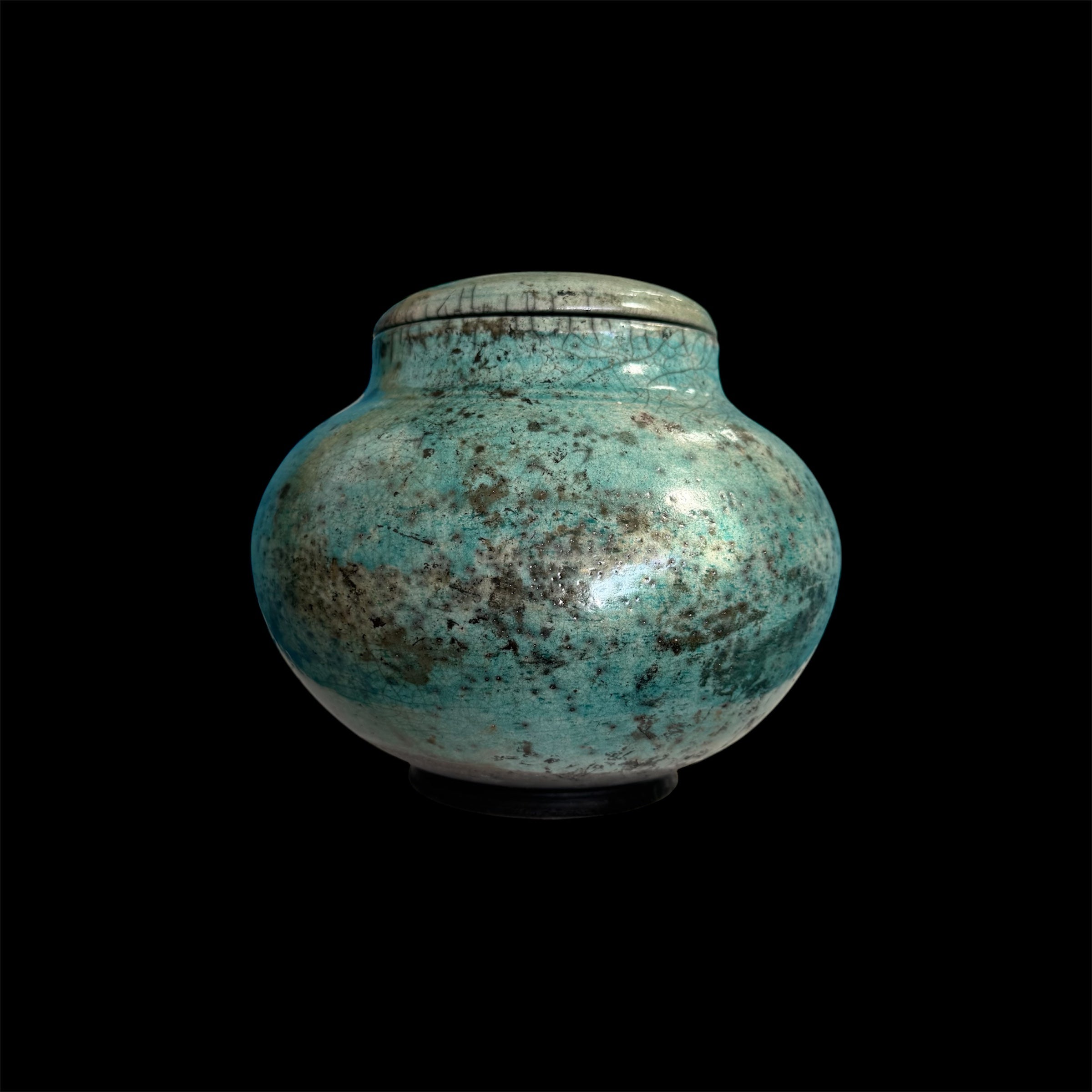 Blue Cremation Urn 2 | Fine Art Raku Urn | HandCrafted Unique Urn | Unique Urn For Ashes | Cremation Urn | Pet Urn | Copper Raku Urn