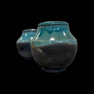 Lovers Urn Set | Companion Urns | Raku Ceramic Urns For Couple | Cremation Urn For Adults Set Of Two | One-of-a-Kind Urn | Raku Urn For Two