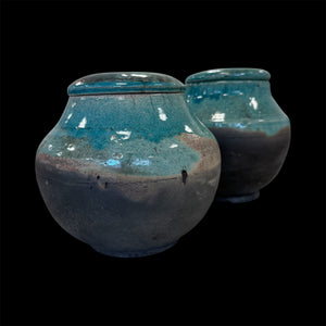 Lovers Urn Set | Companion Urns | Raku Ceramic Urns For Couple | Cremation Urn For Adults Set Of Two | One-of-a-Kind Urn | Raku Urn For Two