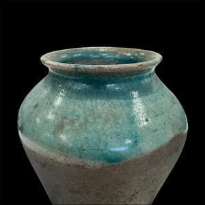 Ceramic  Small Amphora Vase Handcrafted by Naiimpottery | Raku Fired Amphora Pointed Vase in a Unique Metal Stand