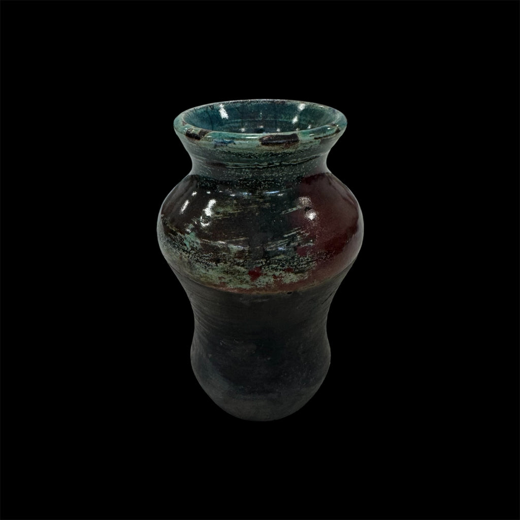 Small Raku Pottery Vase  | Handmade Ceramic Vase | Wabi Sabi Art | Decorative Modern Raku Art | Vintage Pottery Vase | Vintage Ceramic Vase