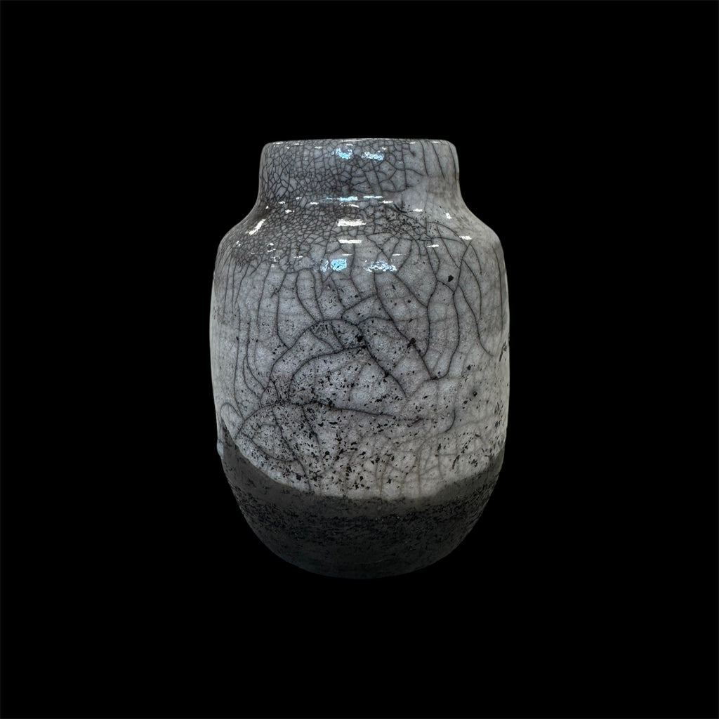 Small Raku Pottery Vase | Handmade Ceramic Vase | Wabi Sabi Art | Decorative Modern Raku Art | Vintage Pottery Vase | Vintage Ceramic Vase