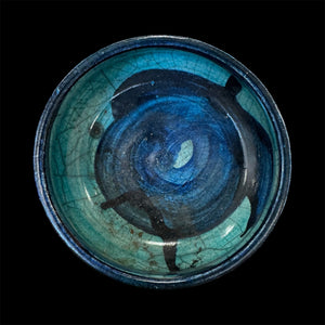 The Strong Earthy Cobalt Copalera | Raku Handmade Smudge Bowl | Rustic Copal Burner | Ceremonial Chalice For Rituals | Raku Copalera For Shamans | Resin Burner