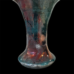 The fire Cobalt Copalera | Raku Handmade Smudge Bowl | Rustic Copal Burner | Ceremonial Chalice For Rituals | Raku Copalera For Shamans