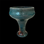 The fire Cobalt Copalera | Raku Handmade Smudge Bowl | Rustic Copal Burner | Ceremonial Chalice For Rituals | Raku Copalera For Shamans