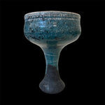 The Water Cobalt Copalera | Raku Handmade Smudge Bowl | Rustic Copal Burner | Ceremonial Chalice For Rituals | Raku Copalera For Shamans