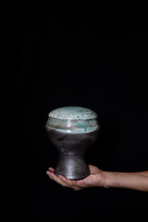 Custom Cremation Urn | Fine Art Keepsakes | HandCrafted Unique Urn for Ashes | Unique Urn For Ashes | Cremation Urn | Pet Urn | Copper And Coal Raku Urn