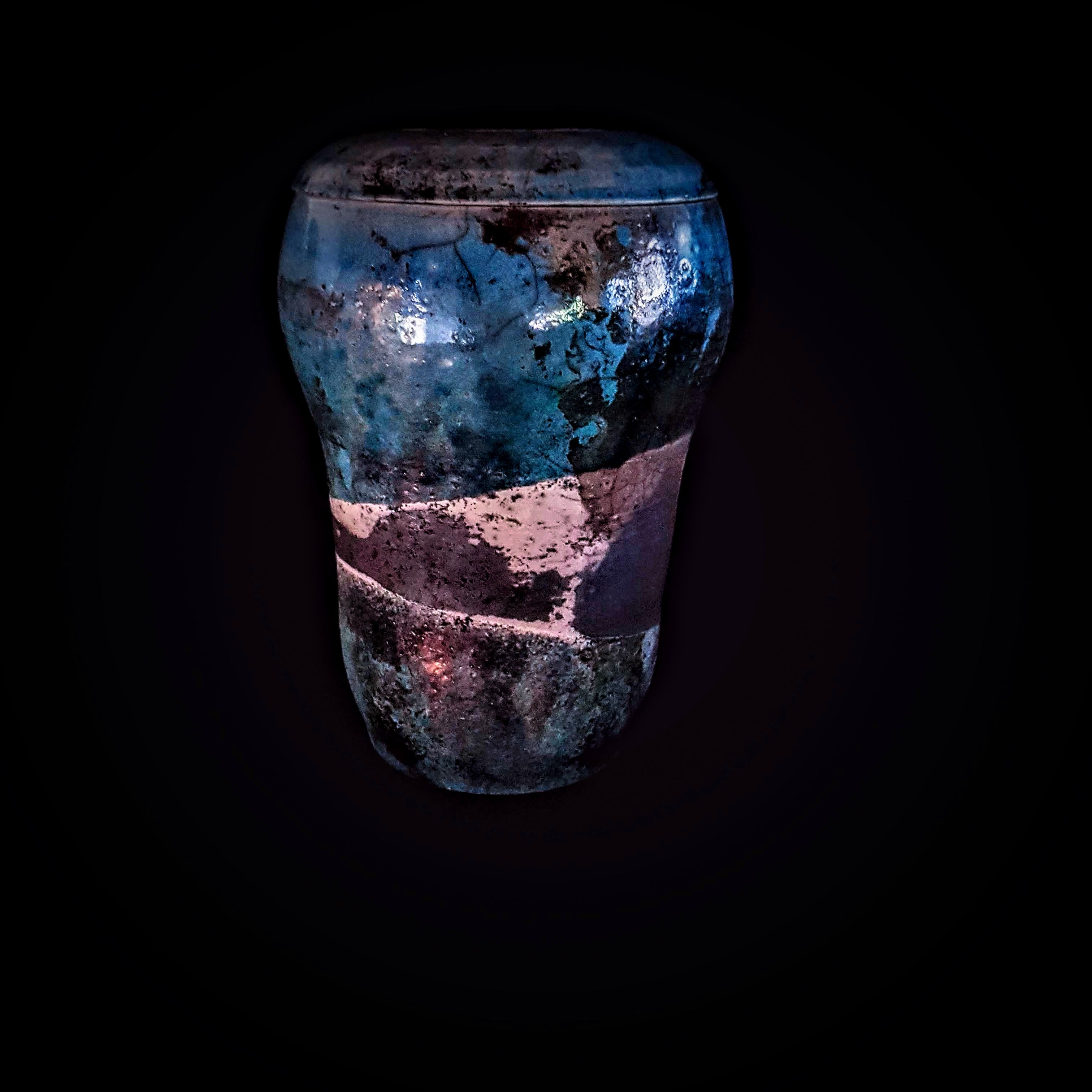 One-Of-A-Kind Memorial Raku Urn | Large Handmade Urn for Adults | Ceramic Urn For Ashes | Artistic Unique Cremation Urn | Urne für Asche