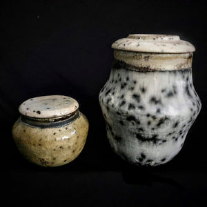Lovers Urn Set | Companion Urns | Raku Ceramic Urns For Couple | Cremation Urn For Adults Set Of Two | One-of-a-Kind Urn | Raku Urn For Two