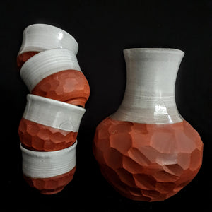 Raw Water Terracotta Carafe | Natural Water Cooler Jug | White Glaze Terracotta Carafe