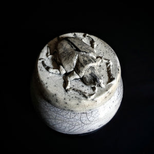 Ancient Scarab Beetle Raku Ceramic Urn | Modern Artistic Urn | Cremation Urn For Human Or Pet Ashes | Suitable For Human Or Pet | Unique Urn