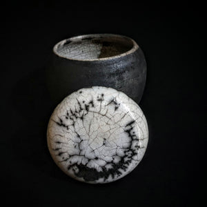 Unique Black Ceramic Pet Urn | One-of-a-Kind Raku Urn | Handmade Keepsake Urn for Pets | Modern Artistic Urn | Urn for Ashes