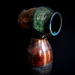 Small Raku Pottery Vase | Handmade Ceramic Vase | Wabi Sabi Art | Decorative Modern Raku Art | Vintage Pottery Vase | Vintage Ceramic Vase