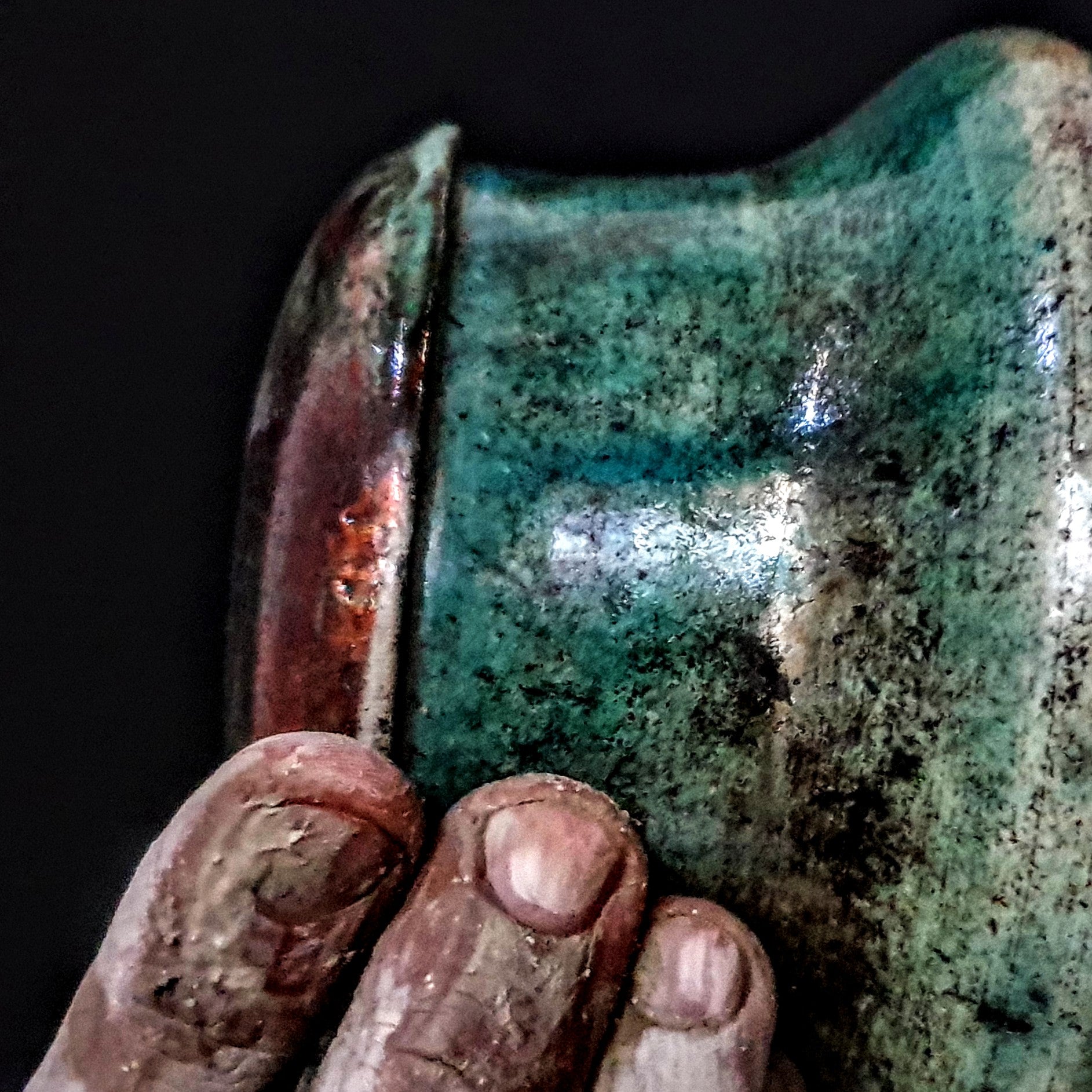 Green Sea Shell Ceramic Pet Urn | Handmade Keepsake Urns for Human | One-of-a-Kind Raku Urn | Urn for Dog | Urns for Cats | Wabi Sabi Urn 8