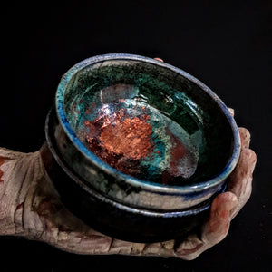 Raku Pottery Bowls | Modern Raku Ceramic Bowls | Decorative Bowls | Jewelry Dish | Jewelry Plate | Ritual Bowl | Smudge Bowl For Ritual