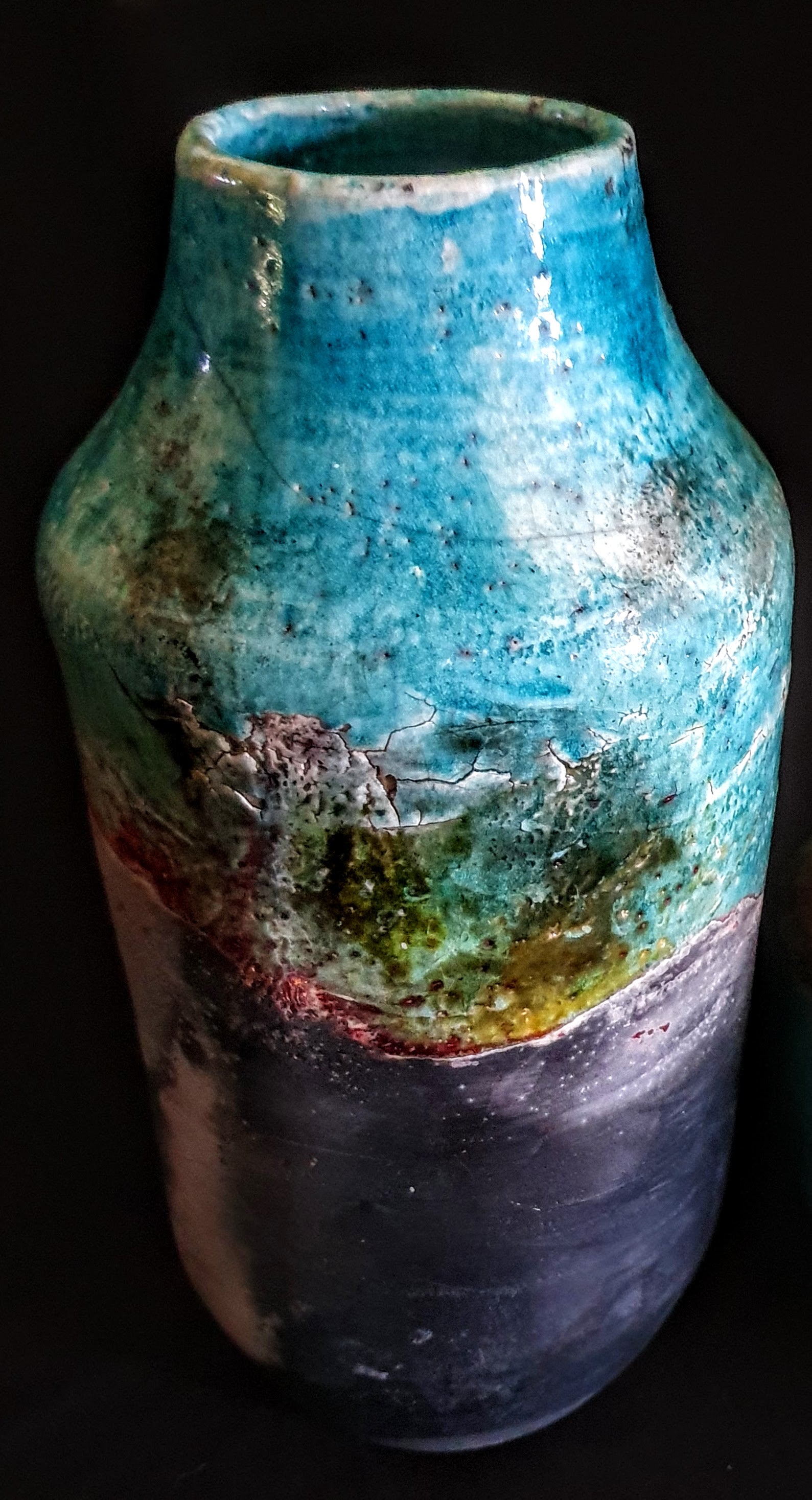 Unique Raku Pottery Vase | Handmade Ceramic Vase | Wabi Sabi Home Décor | Ceramic Large Vase | Decorative Art