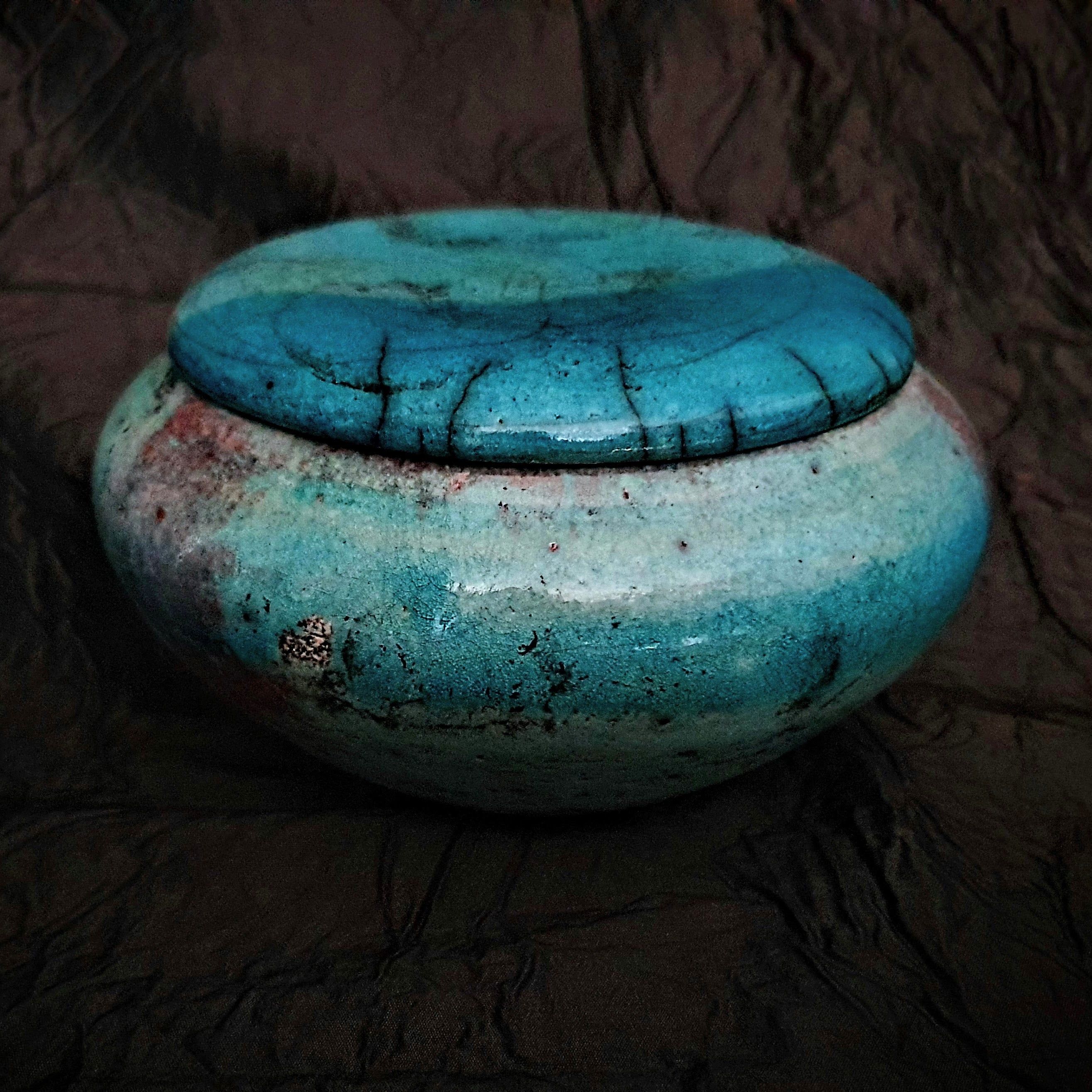 Handmade Jewelry Box | Round Ceramic Box | Organic clay box | Vintage Box | wabi Sabi Box | Personalized Ceramic Trinket Box For Her \ Him