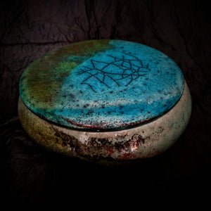 Handmade Jewelry Box | Round Ceramic Box | Vintage Keepsake Box | Pottery box with lid | Personalized Ceramic Trinket Box For Her \ Him