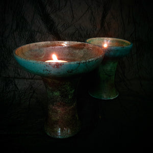 Raku Handmade Smudge bowl | Rustic Copal Burner | Ceremonial Chalice For Rituals | Raku Copalero For Shamans | Tlaloc and Chalchiuhtlicue 8