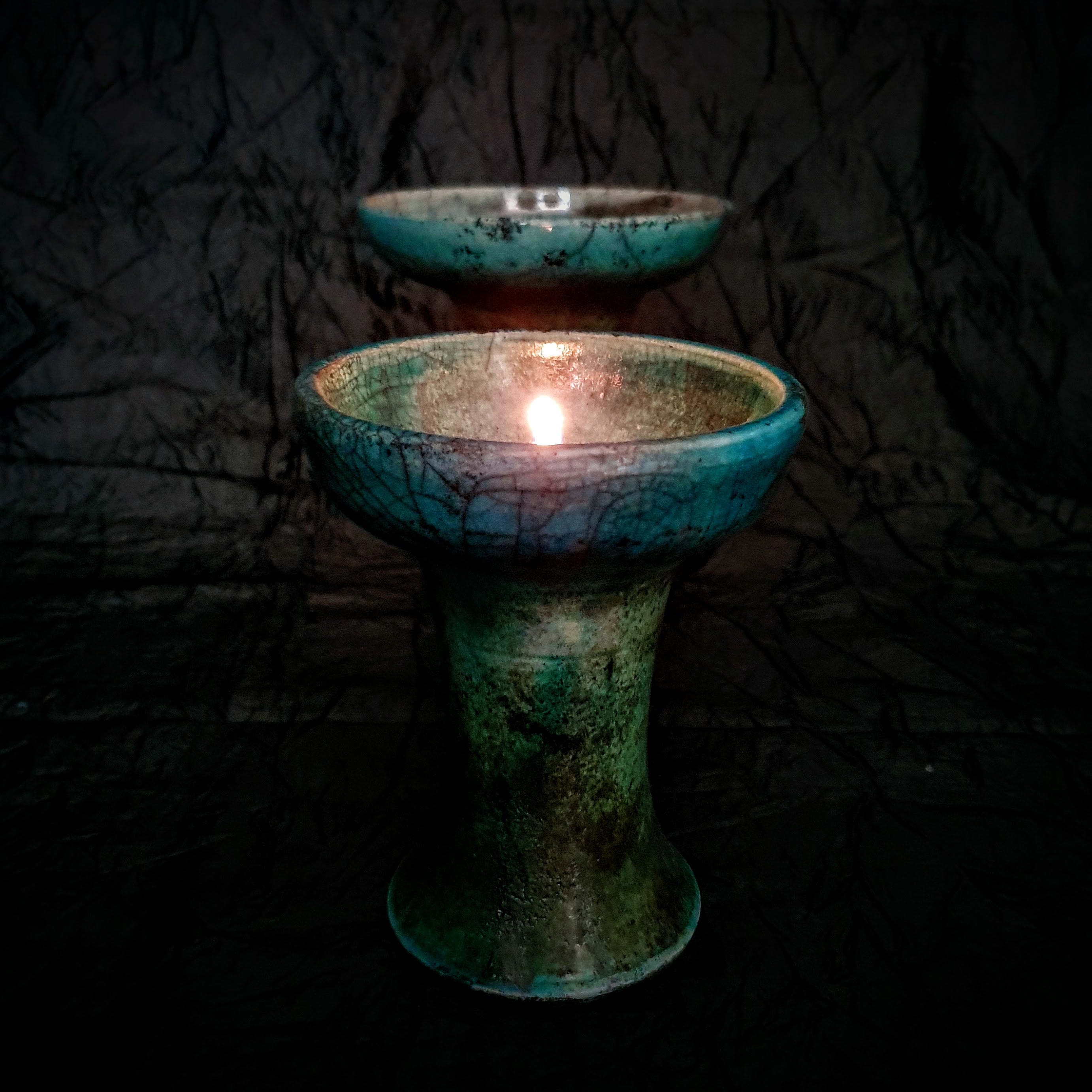 Raku Handmade Smudge bowl | Rustic Copal Burner | Ceremonial Chalice For Rituals | Raku Copalero For Shamans | Tlaloc and Chalchiuhtlicue 8