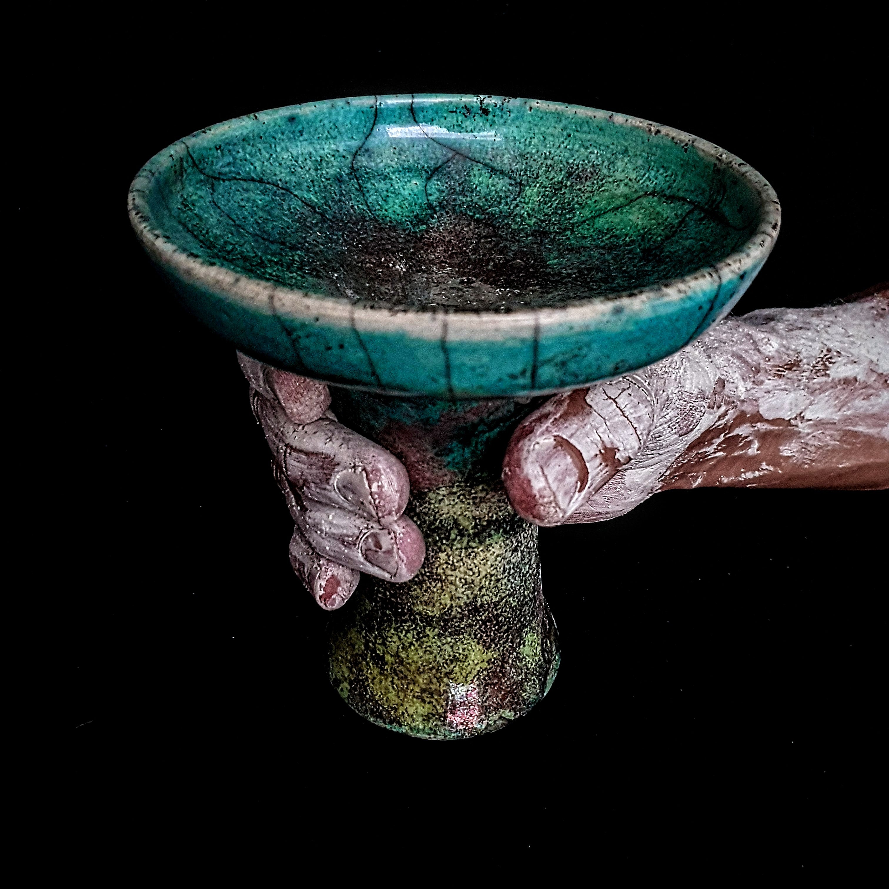 Raku Handmade Smudge Bowl | Rustic Copal Burner | Ceremonial Chalice For Rituals | Raku Copalero For Shamans | Resin Burner | Popoxcomitl