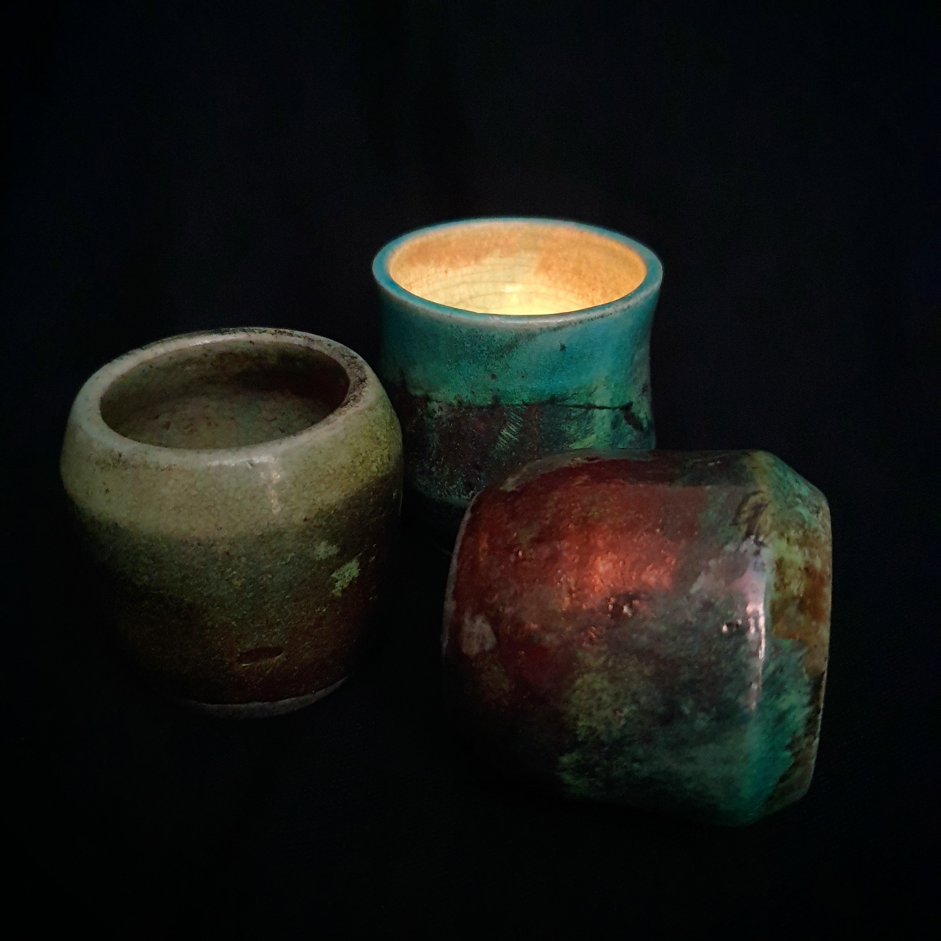 Art Urn for ashes "light" | Raku memorial candle | Yahrzeit candle holder | Jewish sympathy gift | Yizkor memorial candle | Made in Israel