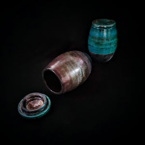 Copper Handmade Raku Keepsake Urn | One of a Kind Ceramic Urn For Ashes | Wabi Sabi Pet Urn | Unique Keepsake Urn | Keepsake Cremation Urns