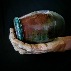 Copper Handmade Raku Keepsake Urn | One of a Kind Ceramic Urn For Ashes | Wabi Sabi Pet Urn | Unique Keepsake Urn | Keepsake Cremation Urns