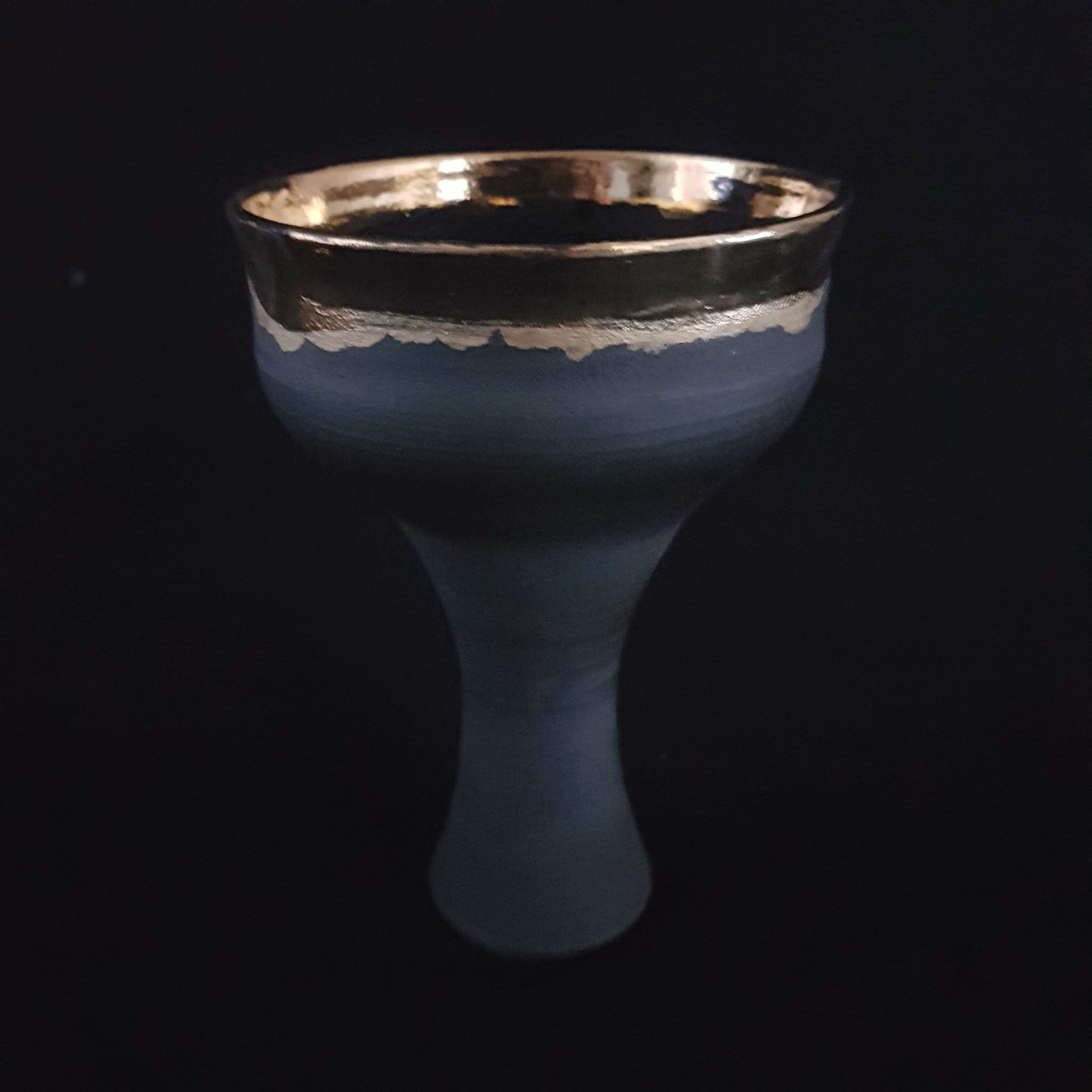 Handmade Smudge Bowl | Rustic Copal Burner | Gold Ceremonial Chalice For Rituals | ceramic Copalera For Shamans | Gold Resin Burner | Mexica