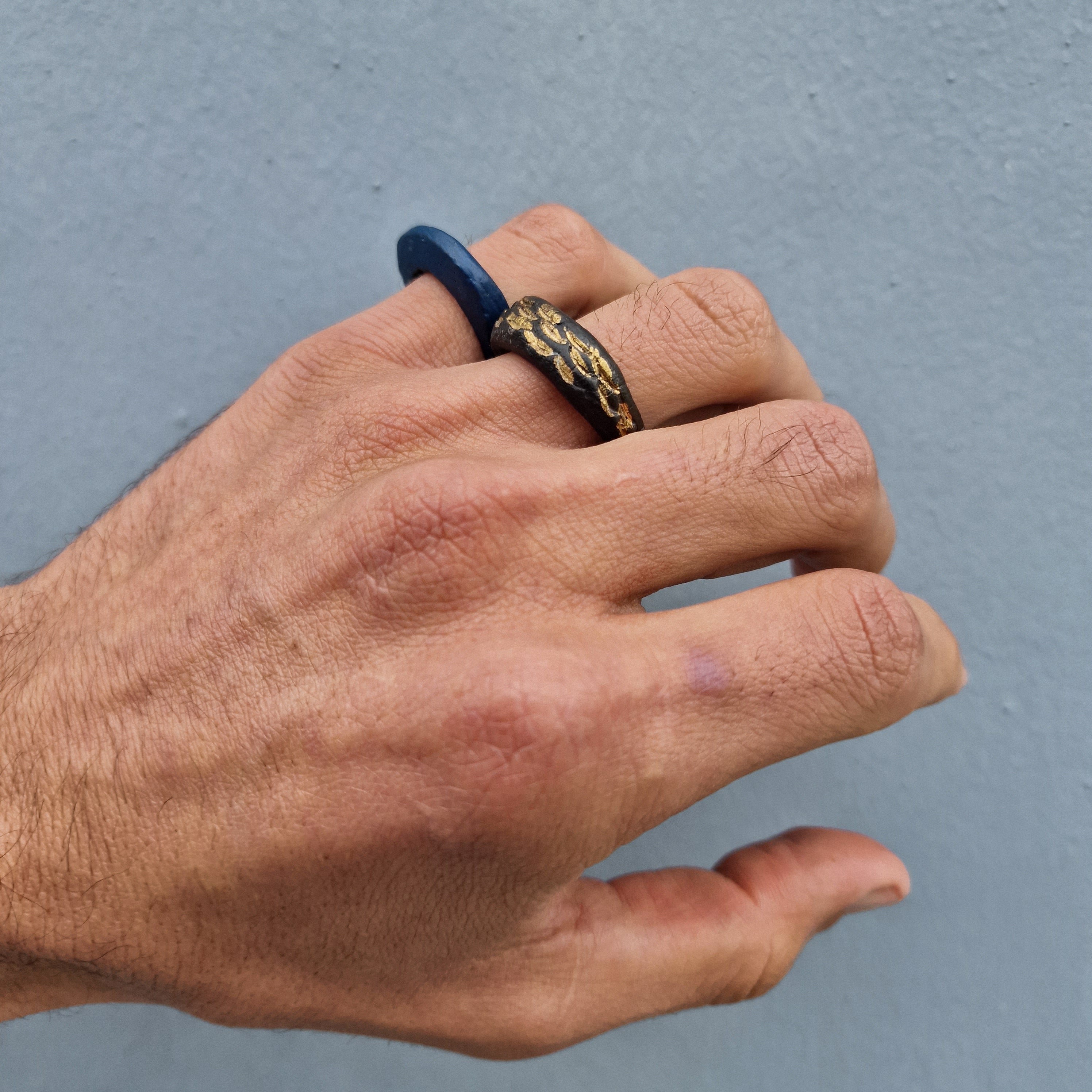 Blue ceramic ring | Ultramarine Blue Statement Ring | Ceramic Handcrafted Rings | Handmade Jewelry | Unique Unisex Rings | Clay Blue Ring