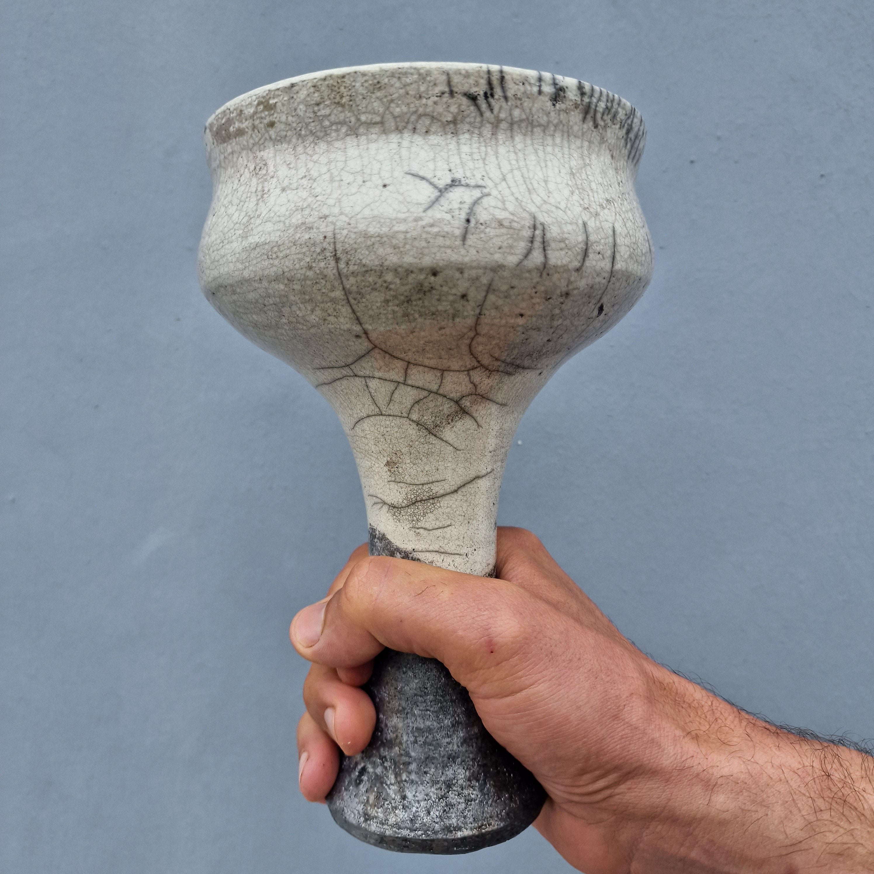Giant Raku Handmade Smudge Bowl | Rustic Copal Burner | Ceremonial Chalice For Rituals | Raku Copalero For Shamans | Resin Burner