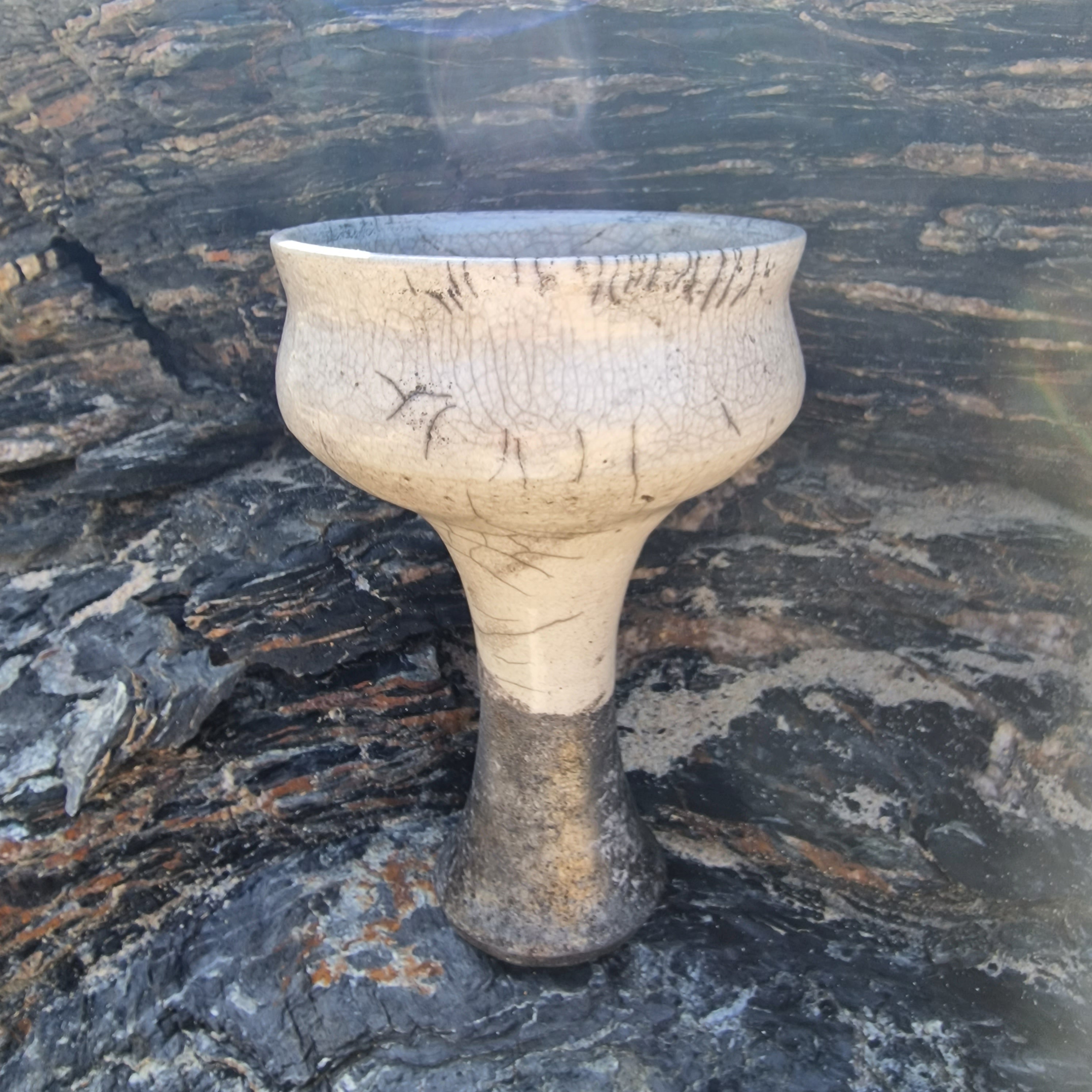 Giant Raku Handmade Smudge Bowl | Rustic Copal Burner | Ceremonial Cha ...