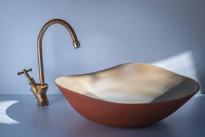 Amorphic Handmade Sink by Naiimpottery | Terracotta Unique Sink | Artistic Unique Bathroom Sink | Ceramic Vessel Sink | Waschbecken | Évier