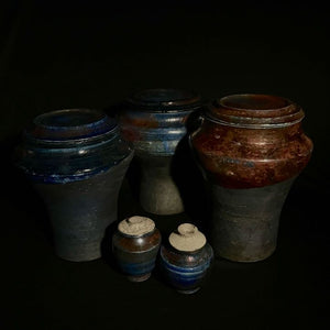 Integral Cremation Urn | Fine Art Keepsakes | HandCrafted Unique Urn | Unique Urn For Ashes | Cremation Urn | Pet Urn | Copper Raku Urn