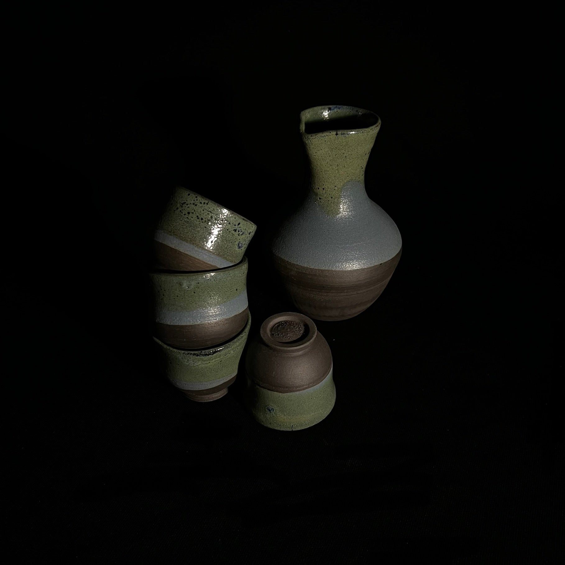 Handmade Japanese Sake Set, Pottery Sake Set, Unique Sake Set