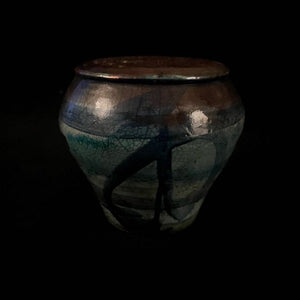 Blue Cremation Urn | Fine Art Keepsakes | HandCrafted Unique Urn for Ashes | Unique Urn For Ashes | Cremation Urn | Pet Urn | Copper And Coal Raku Urn