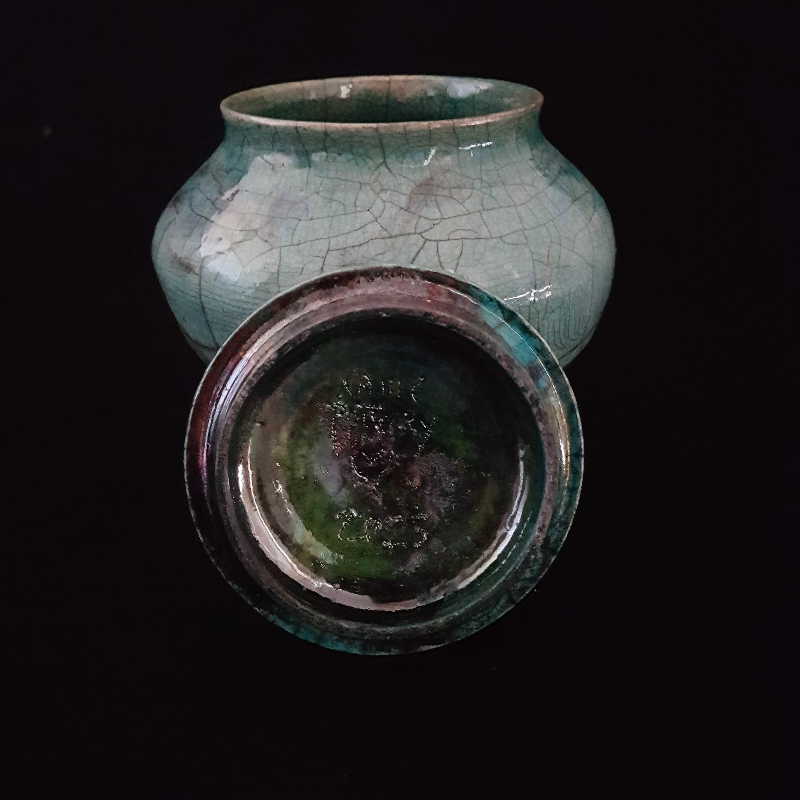 Blue Cremation Urn | Fine Art Raku Urn | HandCrafted Unique Urn | Unique Urn For Ashes | Cremation Urn | Pet Urn | Copper Raku Urn